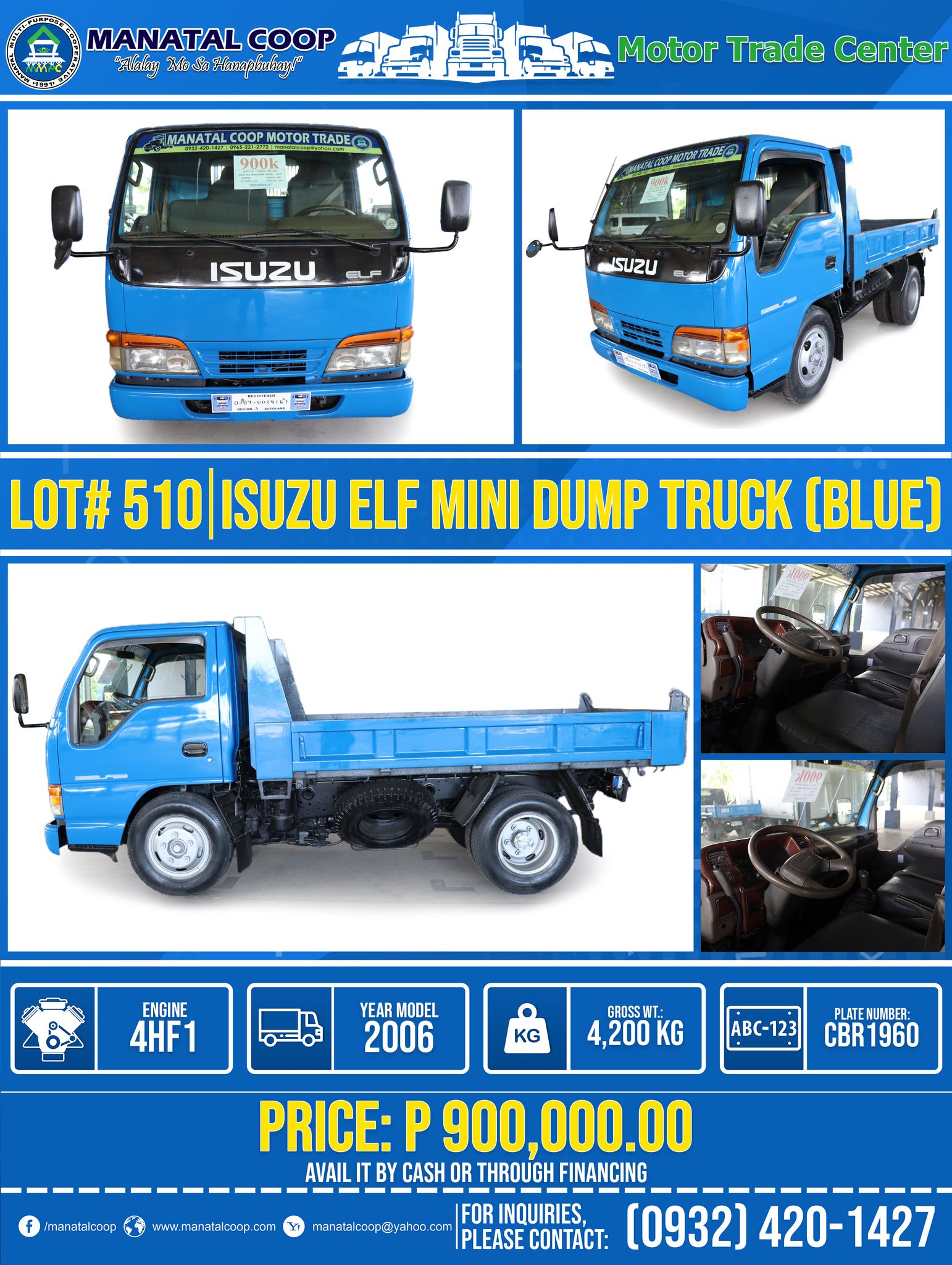 "lot-510-isuzu-elf-mini-dump-truck-blue/
